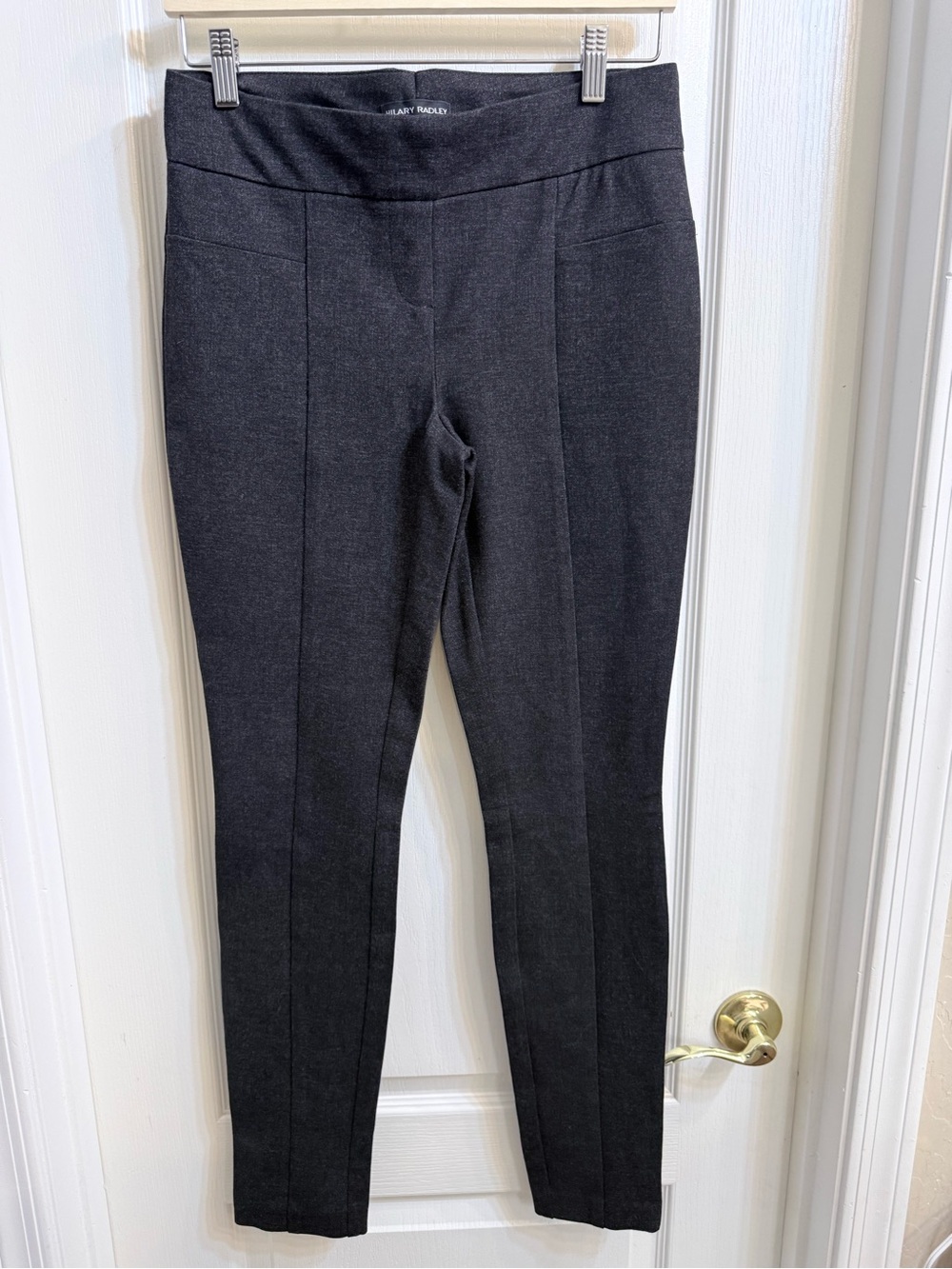 Hillary Radley Black Ponte Skinny Pull-On Pants Stretch Size S